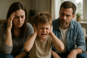 Illustration af forældre til børn med adhd