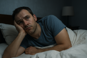 Illustration af hvordan stopper man tankemylder når man skal sove