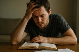 Illustration af kan ikke koncentrere mig når jeg læser