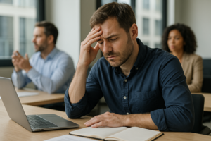 Illustration af koncentrationsbesvær voksen