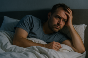 Illustration af svært ved at falde i søvn