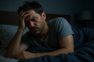 Illustration af tankemylder om natten