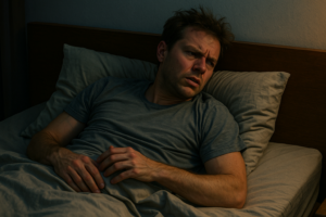 Illustration af uro i kroppen om aftenen